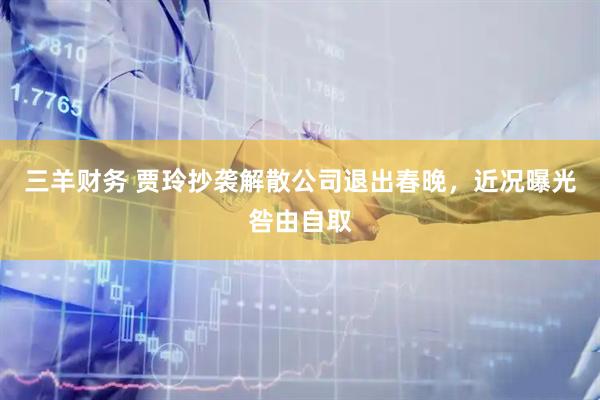 三羊财务 贾玲抄袭解散公司退出春晚，近况曝光咎由自取