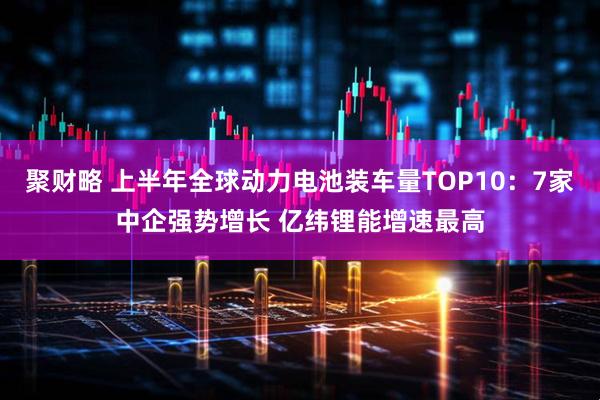 聚财略 上半年全球动力电池装车量TOP10：7家中企强势增长 亿纬锂能增速最高